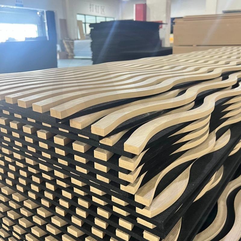 3D Acoustic Wall Panels Tech Wood Veneer Tiles factory